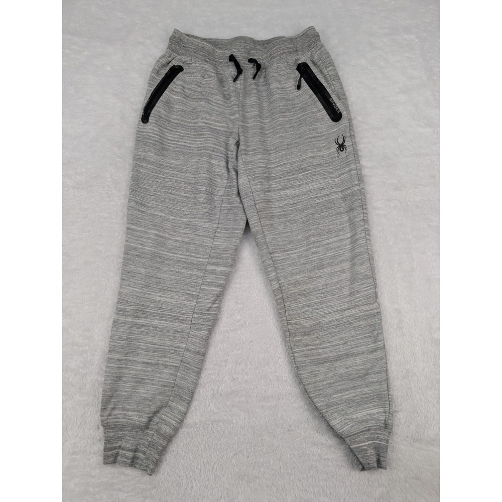 Spyder Active Joggers Pants Men's M Gray ProWeb Stretch Athletic Zip Pockets